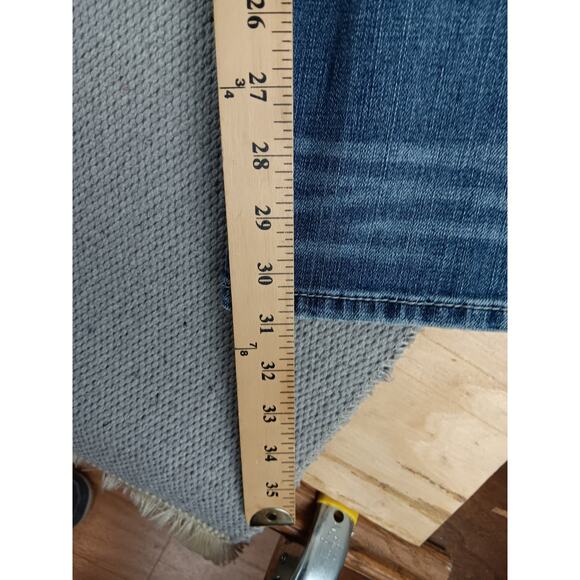 BKE Buckle Tyler Jeans Mens 38R 38X31 Blue Straight Leg Whiskered Distressed - Picture 12 of 14